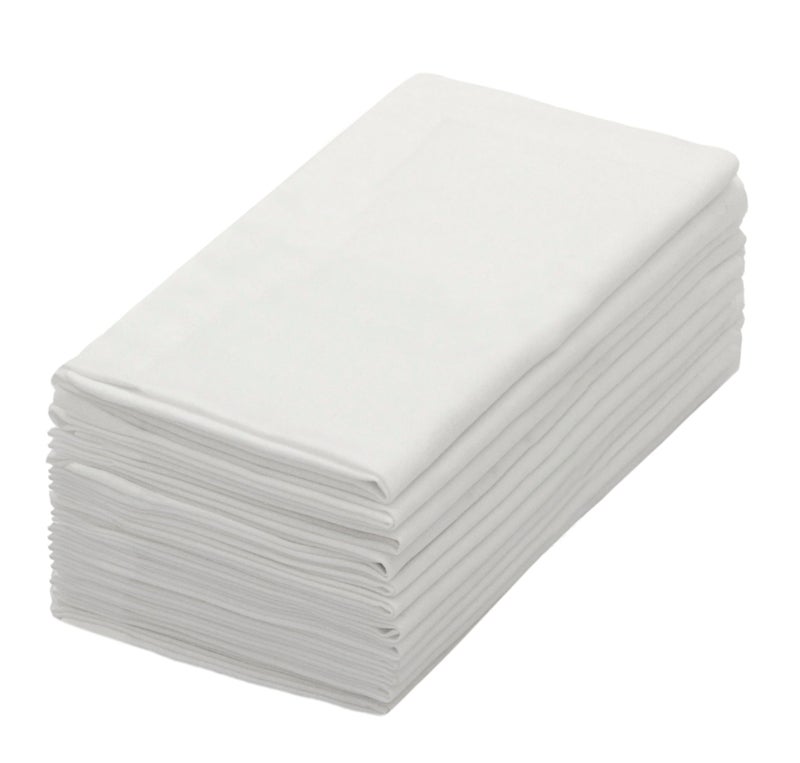 COTTON CRAFT White Dinner Napkins - Set of 12 Classic Pure Cotton Soft Cloth Napkins - Durable Washable Everyday Lunch Brunch Table Restaurant Wedding Party Gift Reusable Napkin - 17 x 17 inches - Image 1